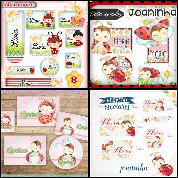 Etiqueta Escolar Joaninha
