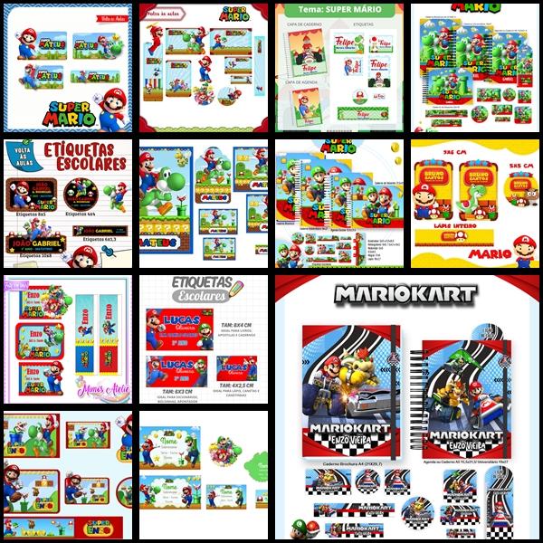 Etiqueta Escolar Mario Bross