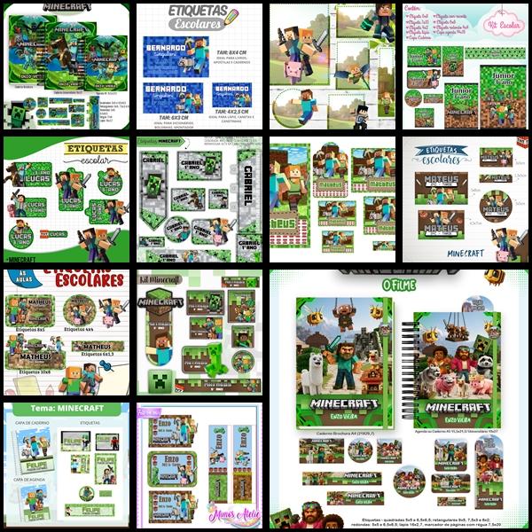 Etiqueta Escolar Minecraft