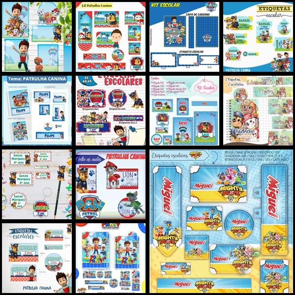 Etiqueta Escolar Patrulha Canina