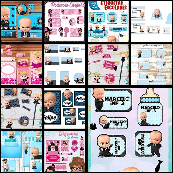 Etiqueta Escolar Poderoso Chefinho