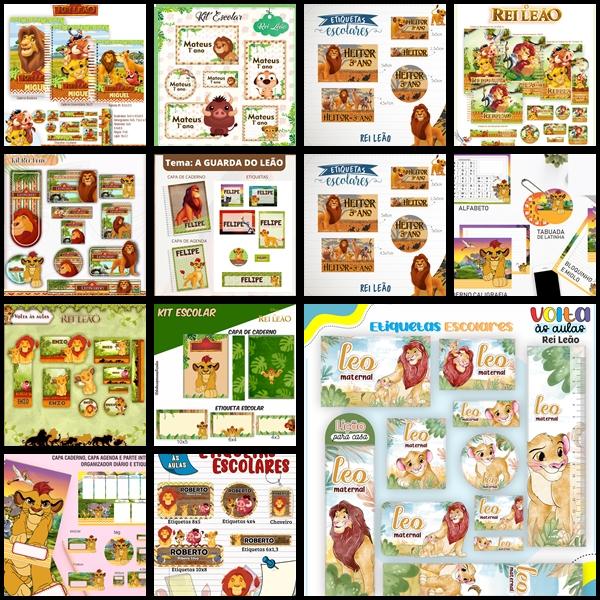 Etiqueta Escolar Rei Leão