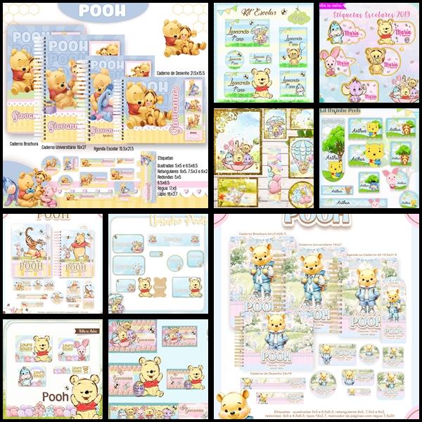 Etiqueta Escolar Ursinho Pohh