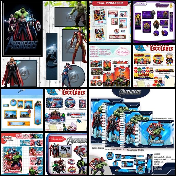 Etiqueta Escolar Vingadores