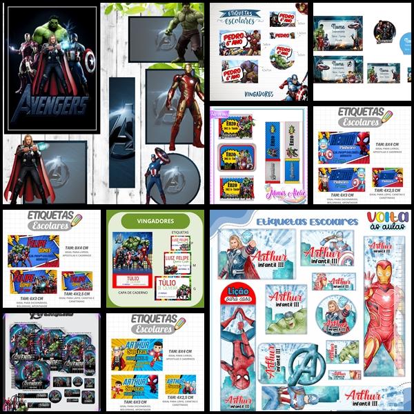Etiqueta Escolar Vingadores