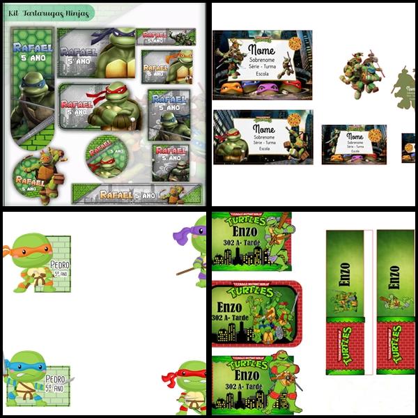 Etiqueta Escolar Tartarugas Ninja