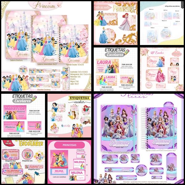 Etiqueta Escolar Princesas