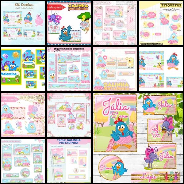 Etiqueta Escolar Galinha Pintadinha