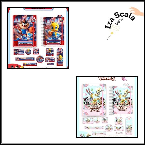 Etiqueta Escolar Looney Tunes