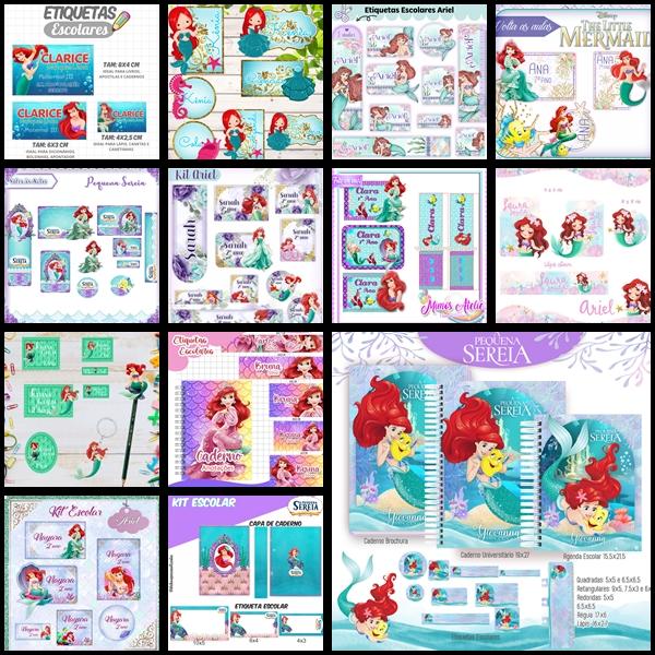 Etiqueta Escolar Pequena Sereia