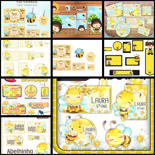 Etiqueta Escolar Abelhinha