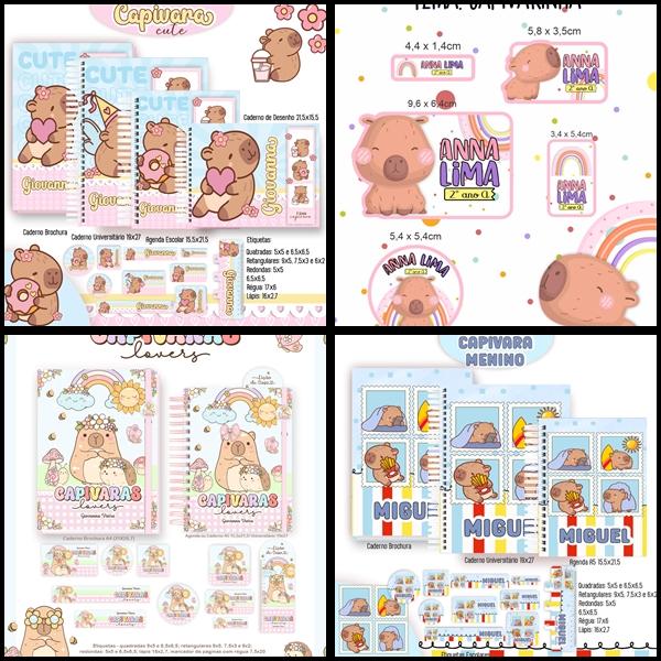 Etiqueta Escolar Capivara