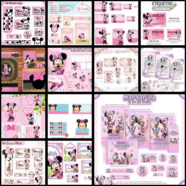 Etiqueta Escolar Minnie Rosa