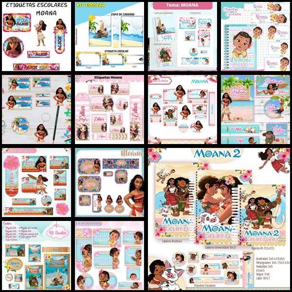 Etiqueta Escolar Moana