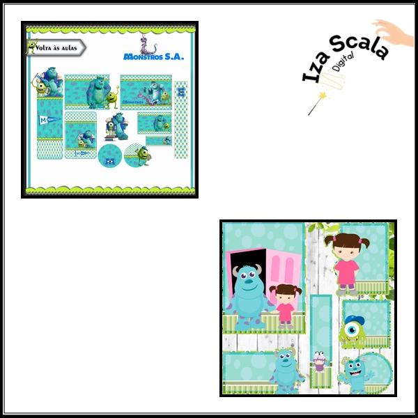 Etiqueta Escolar Monstros SA