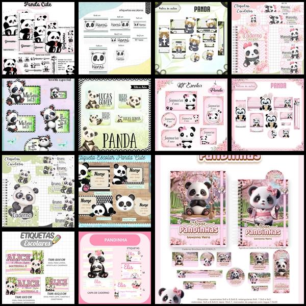Etiqueta Escolar Panda
