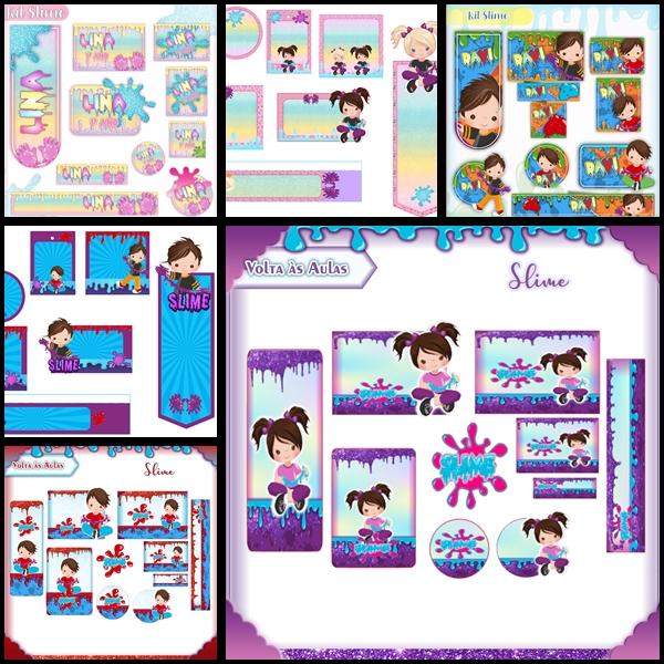 Etiqueta Escolar Slime