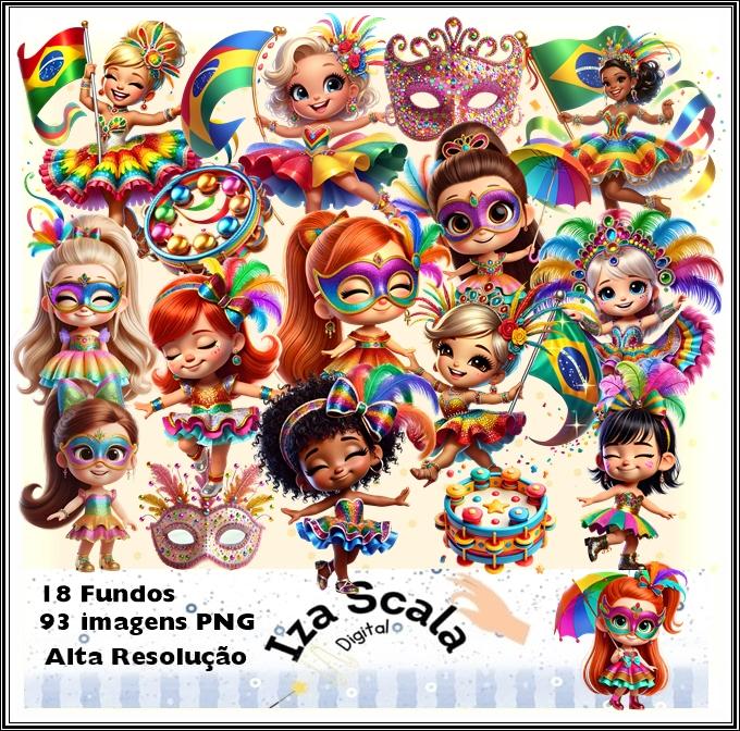 Kit Digital Mascotes Carnaval - IA