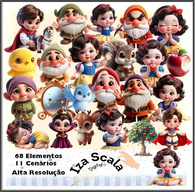 Kit Digital Branca de Neve Baby 2 - IA