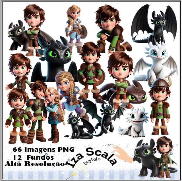 Kit Digital Como treinar seu Dragão - 3D