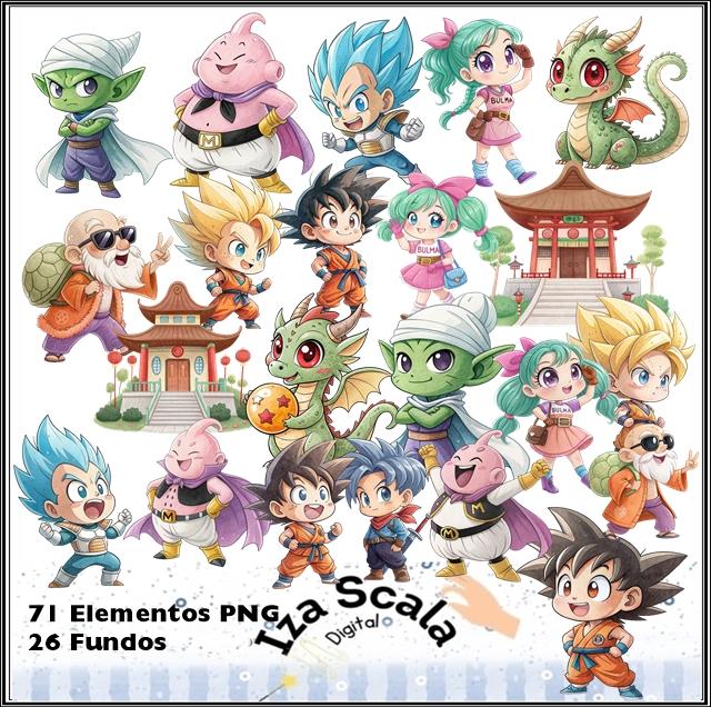 Kit Digital Dragon Ball Aquarela