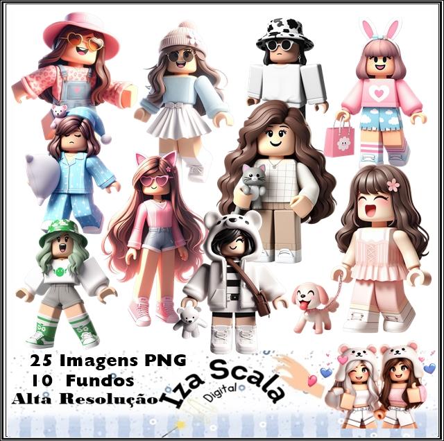 Kit Digital Roblox Rosa  - 3D