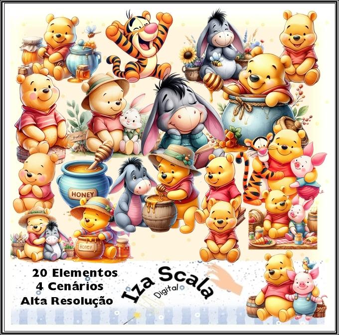 Kit Digital Urso Pooh - 3D
