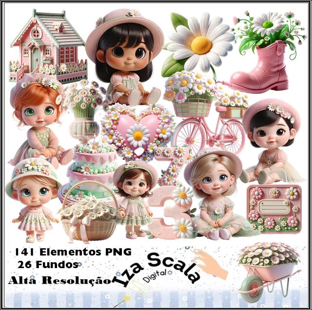 Kit Digital Margaridas - 3D