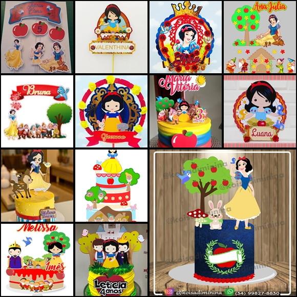 Topo de Bolo Branca de Neve  - Arquivo de Corte