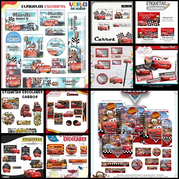 Etiqueta Escolar Carros