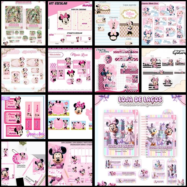 Etiqueta Escolar Minnie Rosa 2