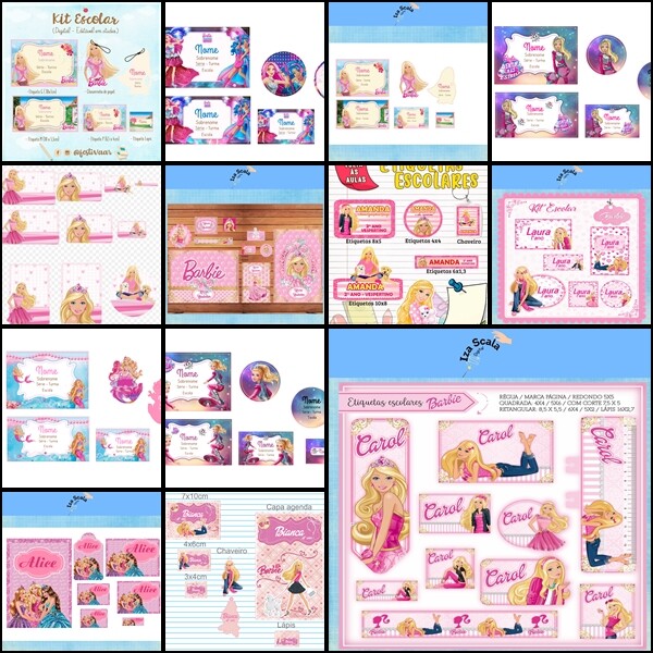 Etiqueta Escolar Barbie 1
