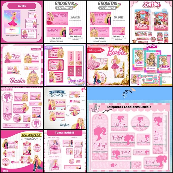 Etiqueta Escolar Barbie 2