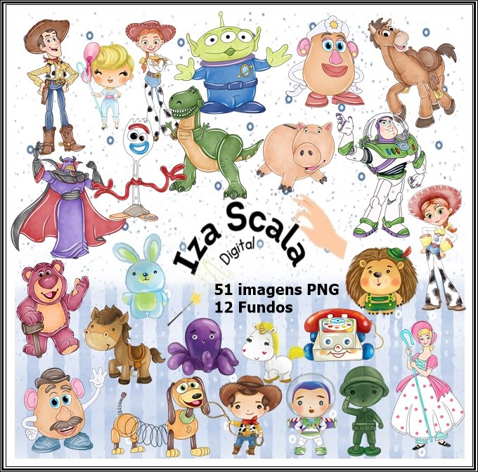Kit Digital Toy Story Aquarela