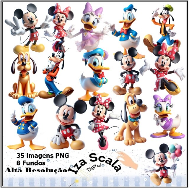 Kit Digital Turma do Mickey - 3D
