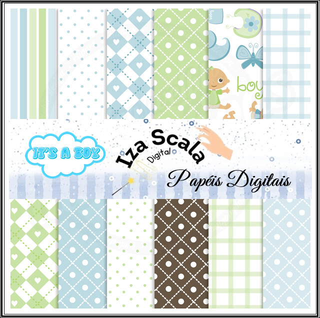 Papel Digital Bebe Azul