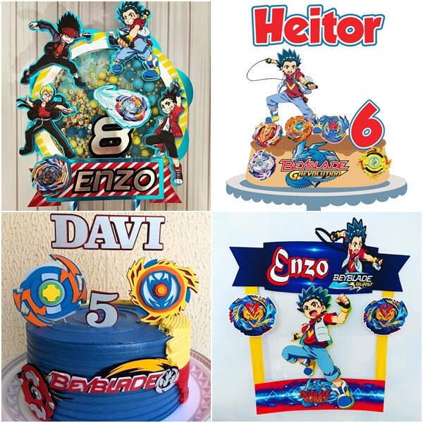 Topo de Bolo Beyblade