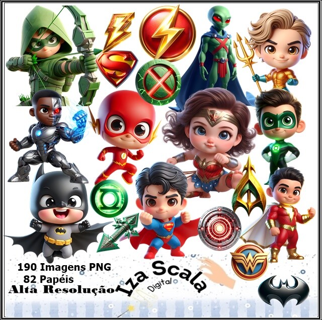 Kit Digital Liga da Justiça - 3D