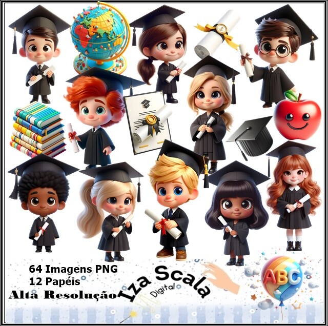 Kit Digital Formatura ABC  3D