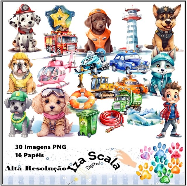 Kit Digital Patrulha Canina Baby Aquarela