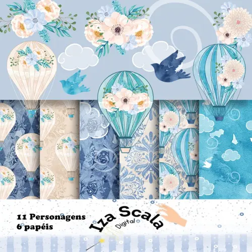 Kit Digital Balão Azul