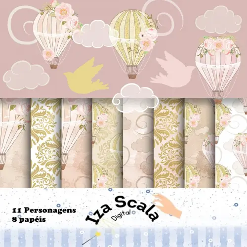 Kit Digital Balão Rosa