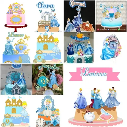 Arquivo de corte - Topo de Bolo Cinderela