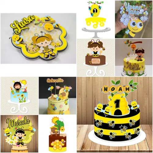 Arquivo de corte - Topo de Bolo Abelhinha