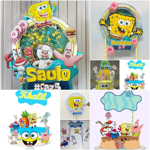 Arquivo de corte - Topo de Bolo  Bob Esponja