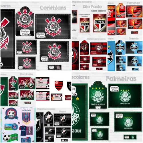 Kit Digital - Etiqueta Escolar Futebol