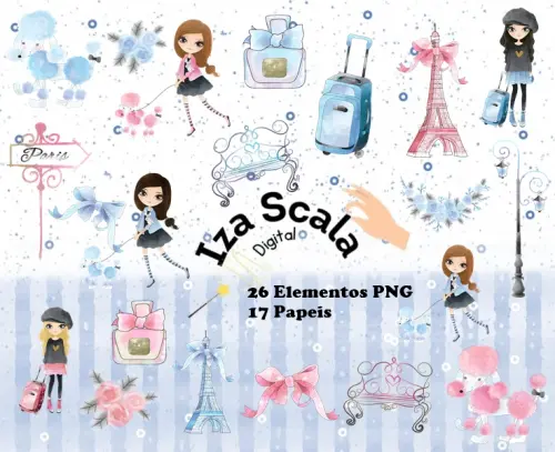 Kit Digital Paris Aquarela