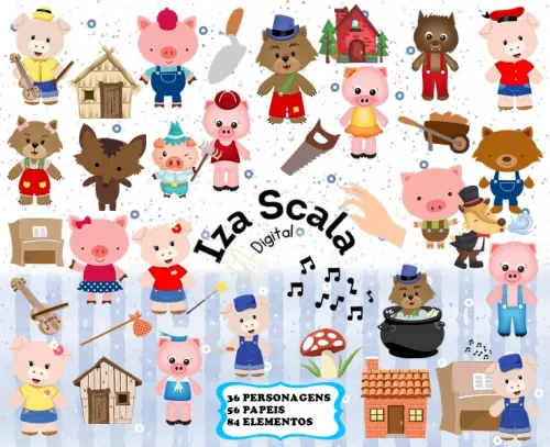 Kit Digital Os três Porquinhos