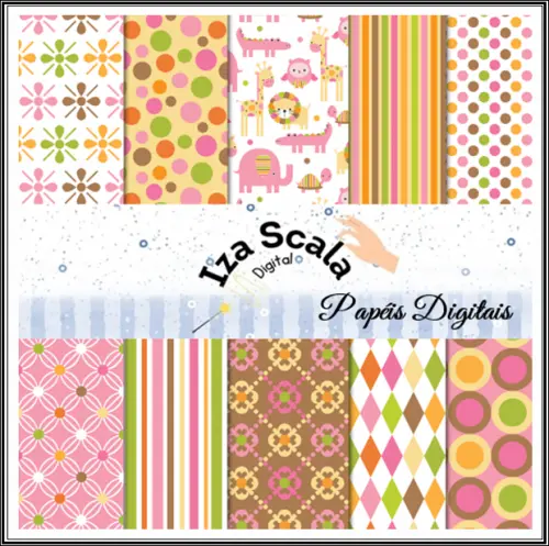 Papel Digital Zoológico Rosa