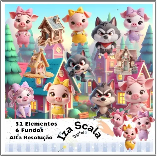 Kit Digital As Três Porquinhas - IA